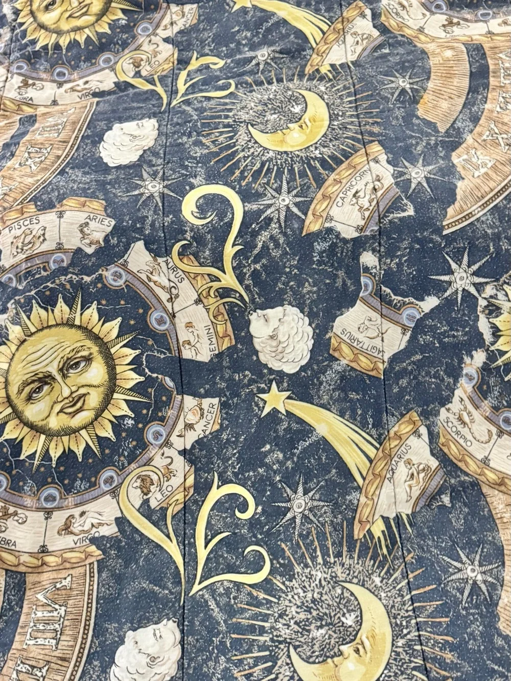 Y2K Vintage 90s Celestial Sun & Moon Navy Comforter Set